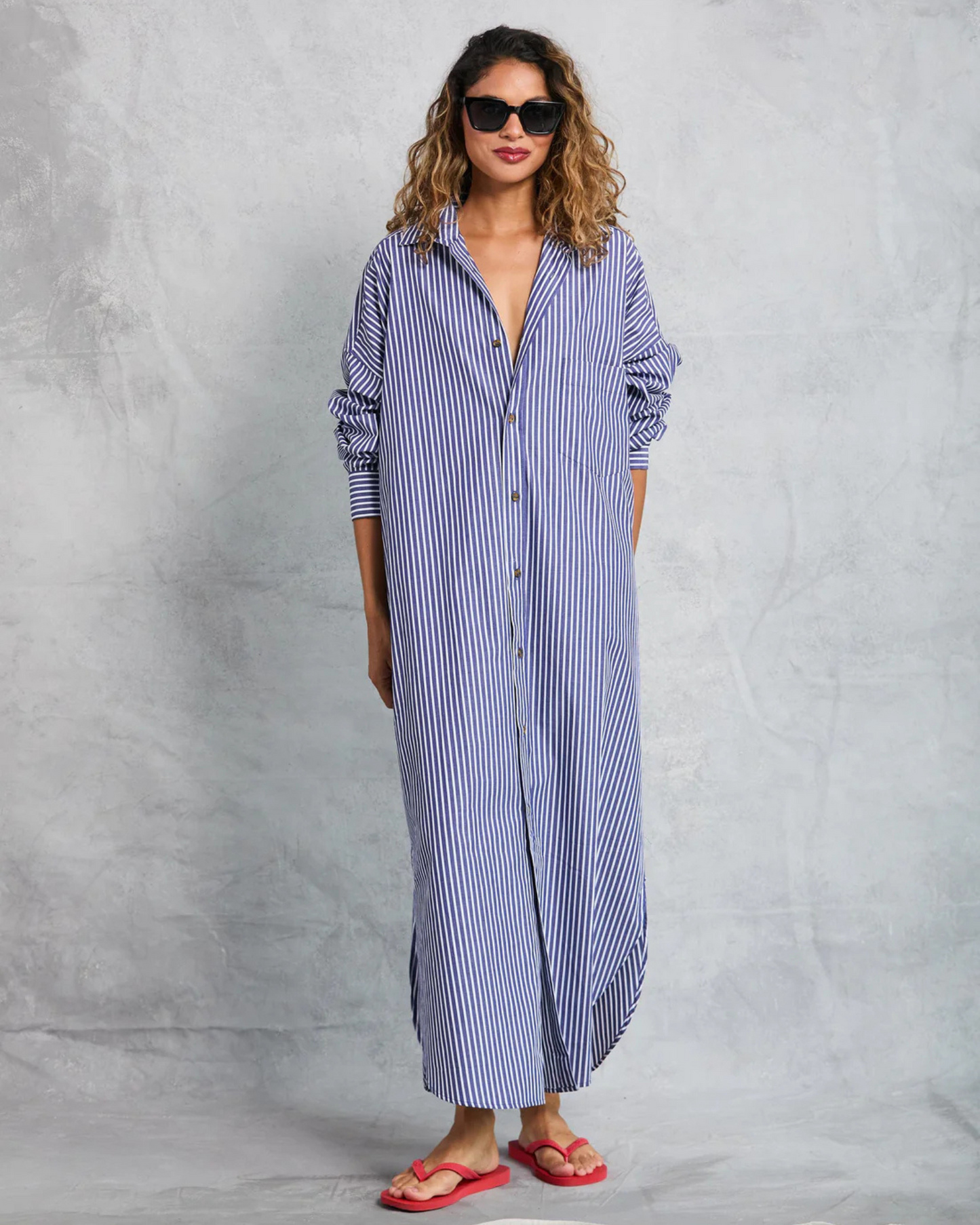 Phoebe Shirt Dress by Mamene / Navy