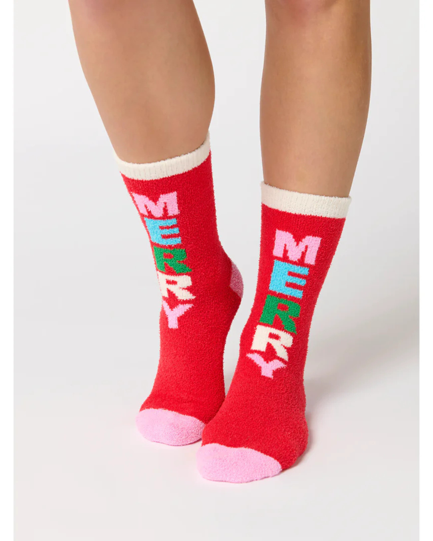 Red Merry Tall Socks by Shiraleah