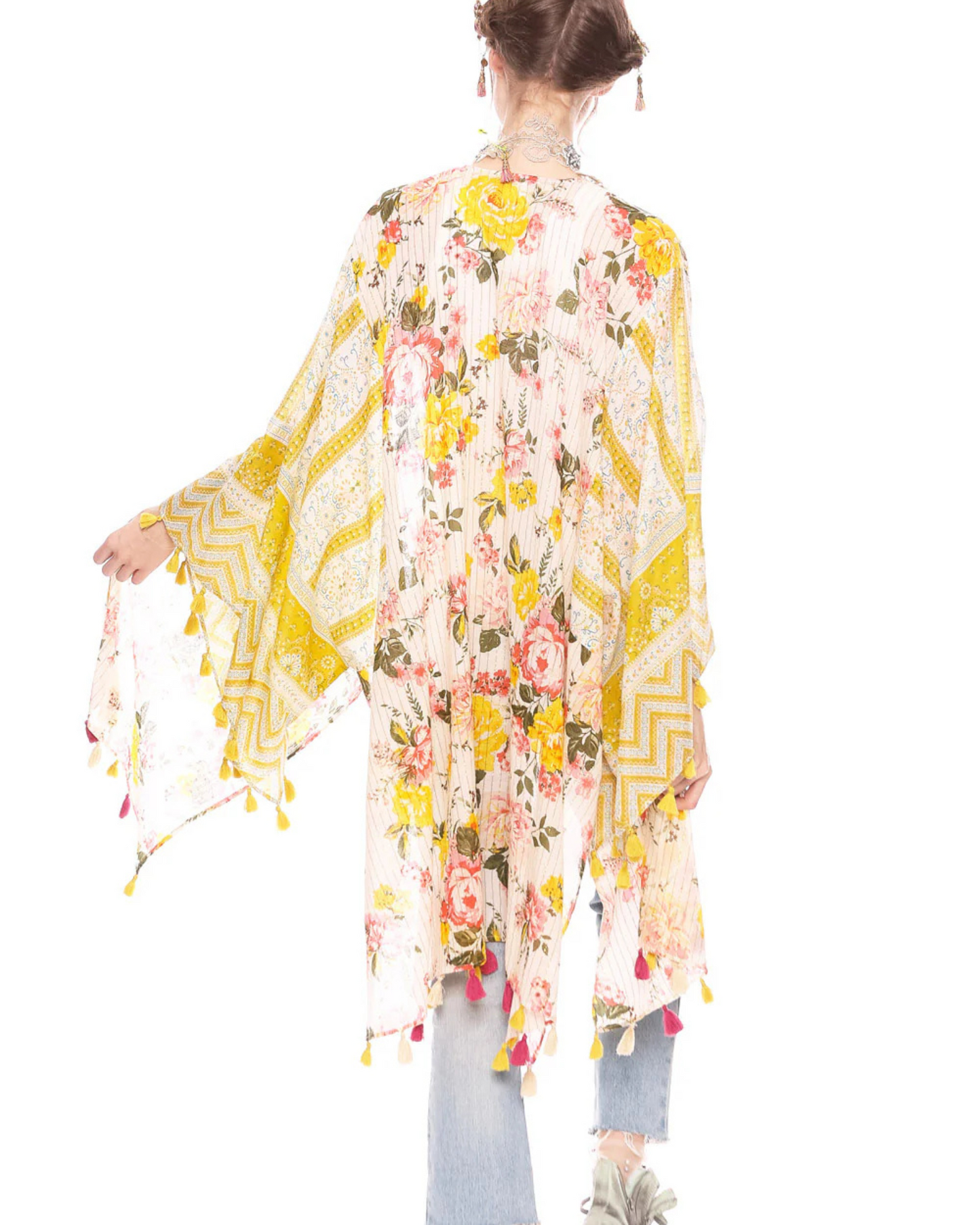 Mustard Floral Kimono by Aratta