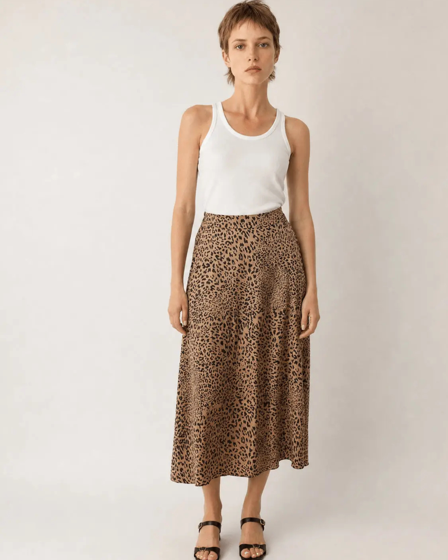 Flared Leopard Skirt