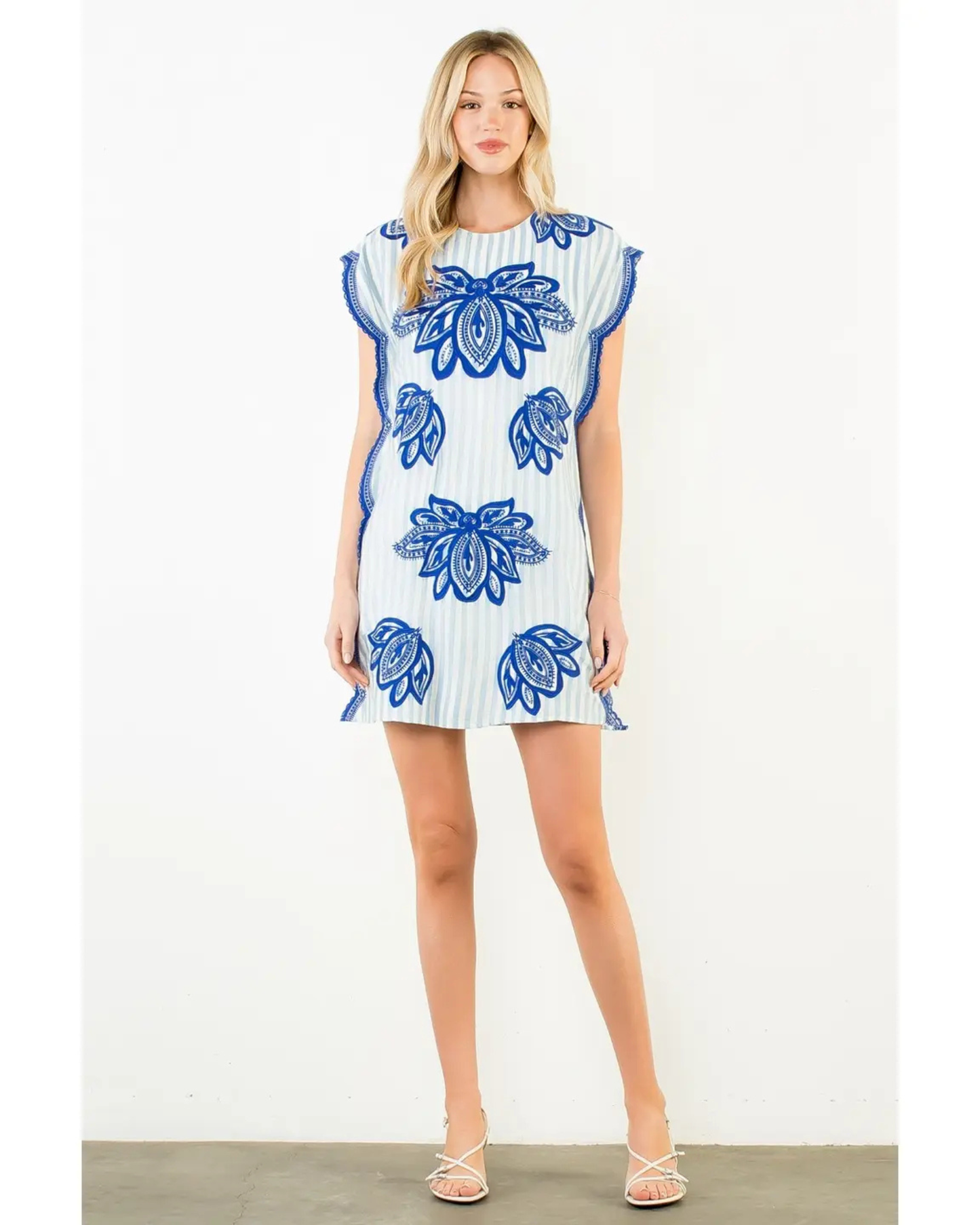 Stripes & Floral Dress by THML