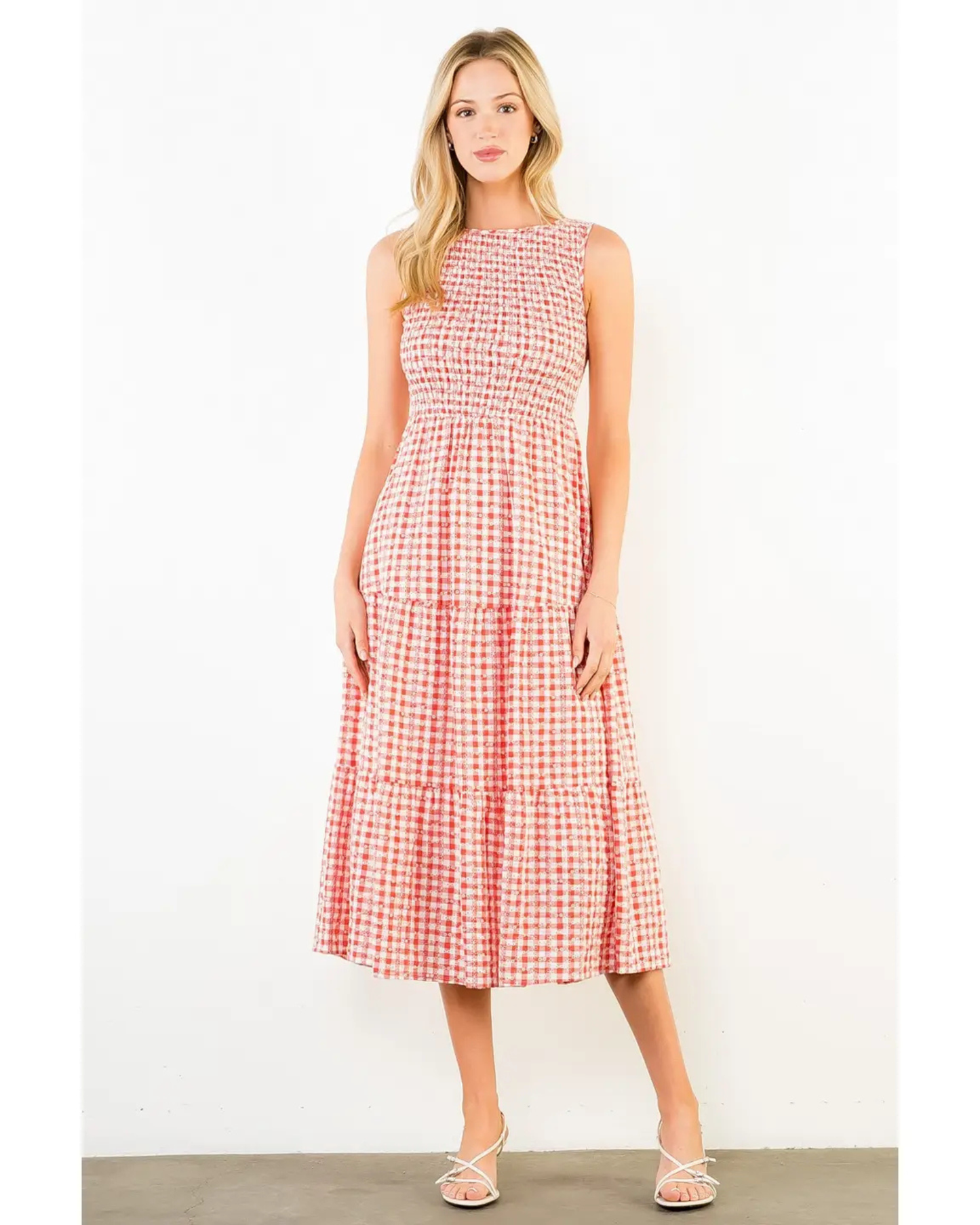 Red Gingham Dress by THML