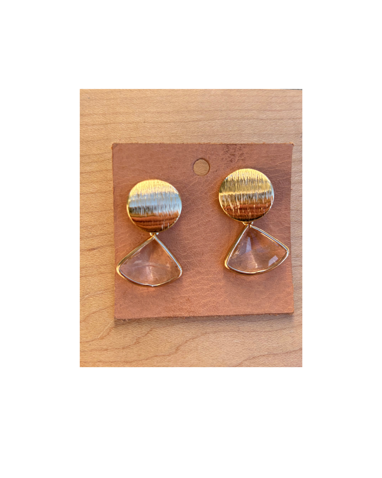 Gold Disk & Fan Earrings by Merry Beth Myrick