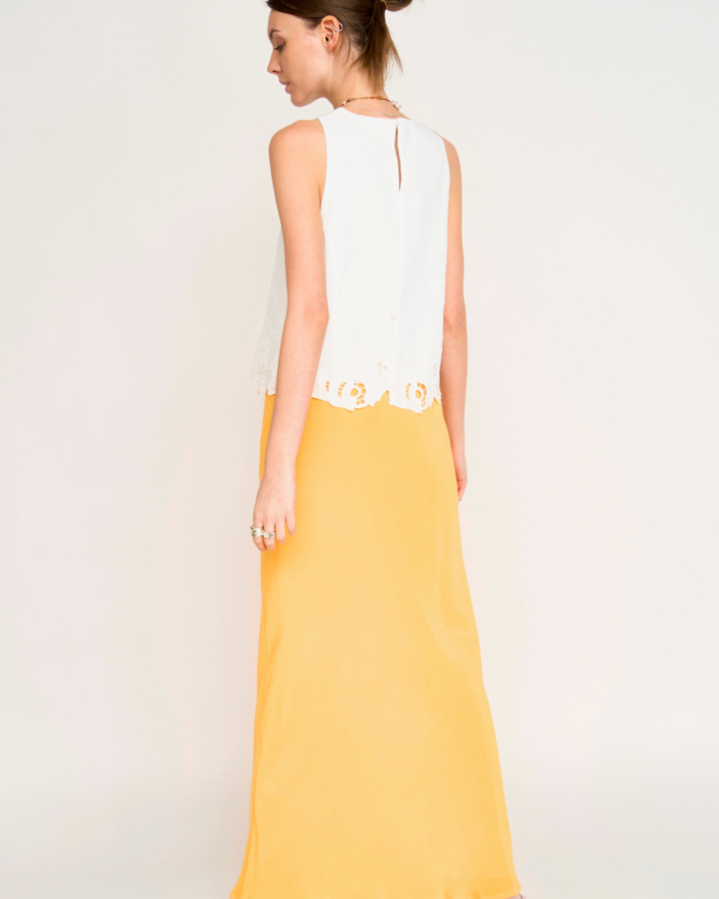Charleston Tank by Mirth / White Embroidered Deco