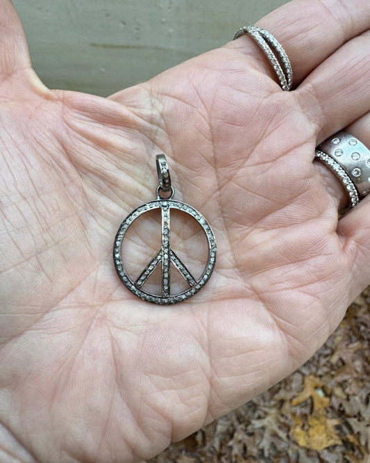 Pave Peace Pendant by Ilissa Michele Jewelry / Mini
