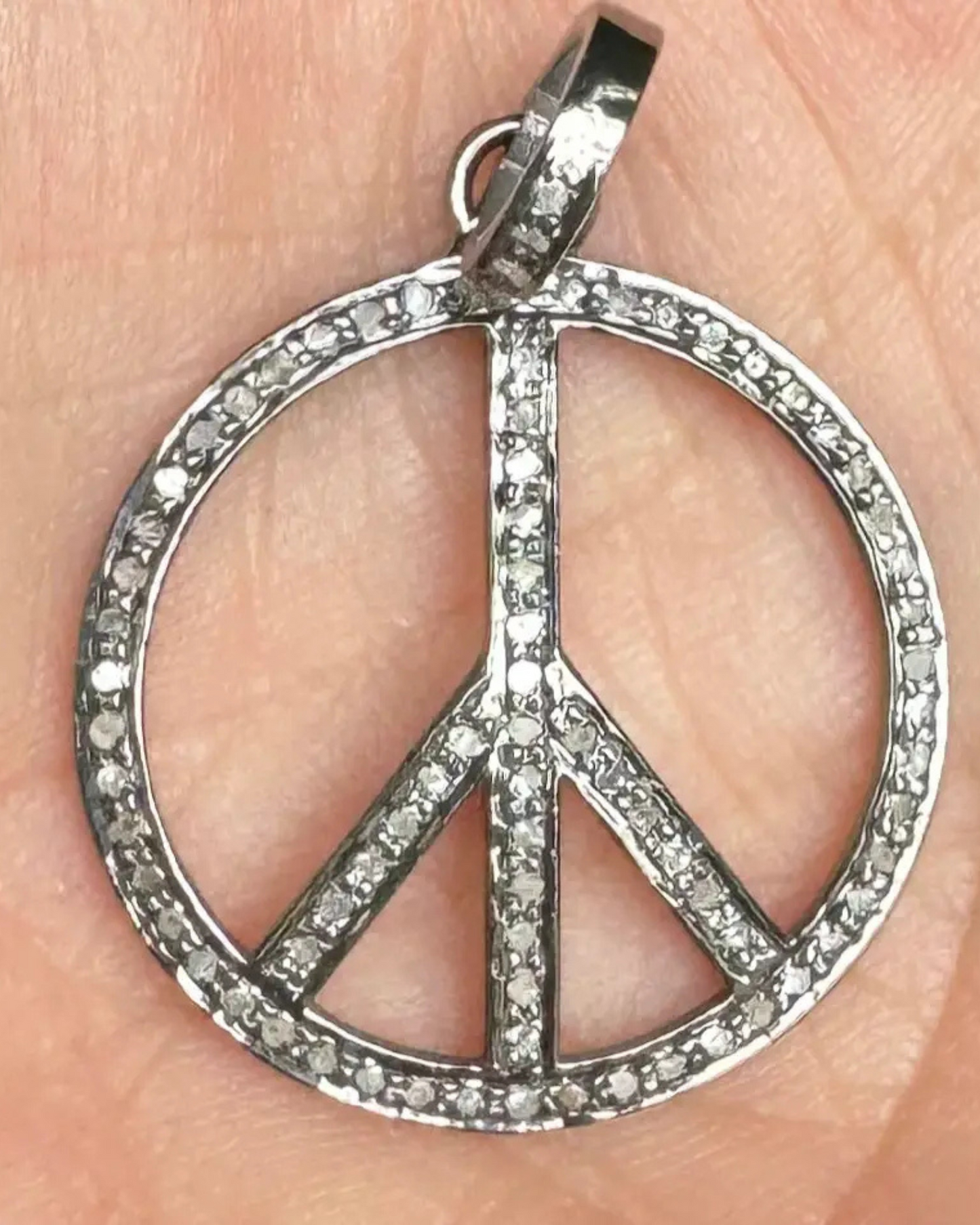 Pave Peace Pendant by Ilissa Michele Jewelry / Mini