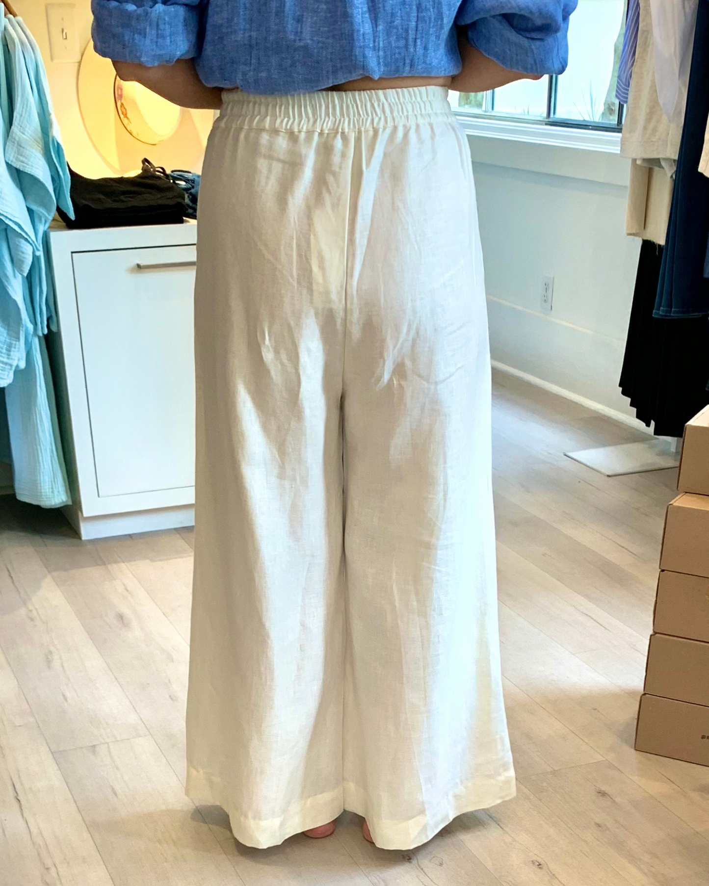 Essential Linen Pant in Off White