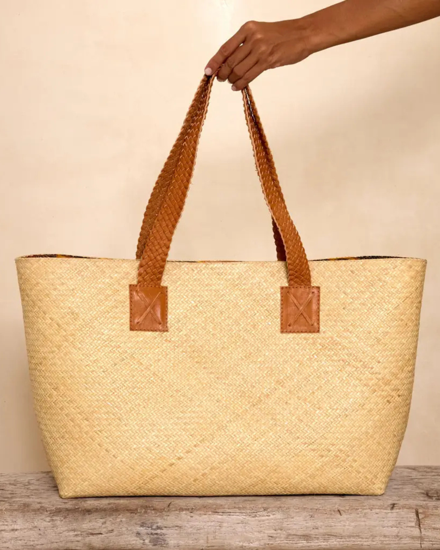 Oversized Ivory Rattan Tote by The Winding Road