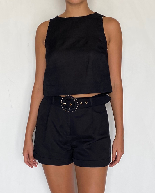 Shorts With Buckle Belt by Hemant & Nandita