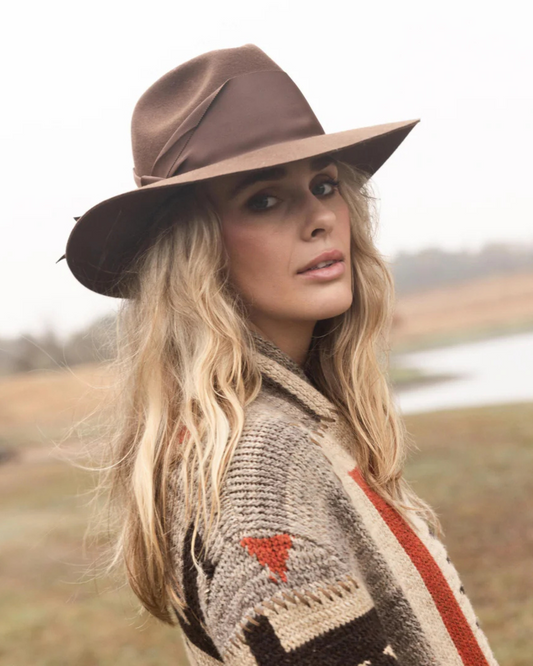 Felt Gardenia Hat by Freya / Cocoa