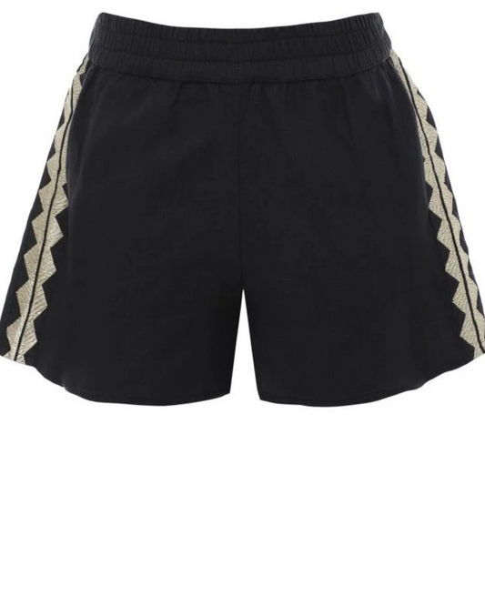 Feather Shorts by Greek Archaic Kori / Black-Gold