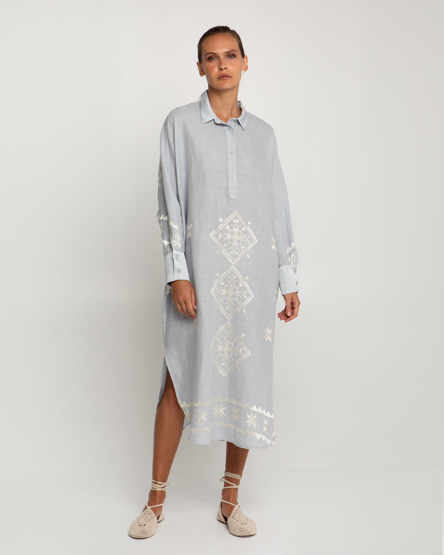 Lefkada Chem Dress by Greek Archaic Kori