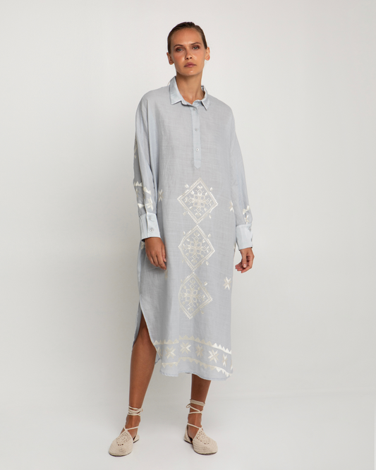 Lefkada Chem Dress by Greek Archaic Kori
