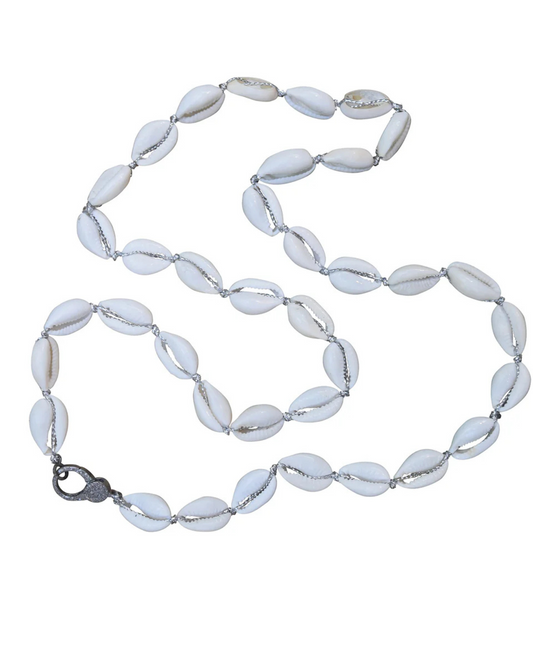 Silver Cowrie Shell Necklace by S. Carter Designs