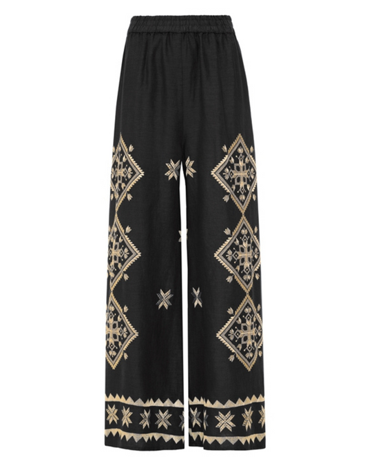 Lafkada Pant by Greek Archaic Kori / Black-Gold
