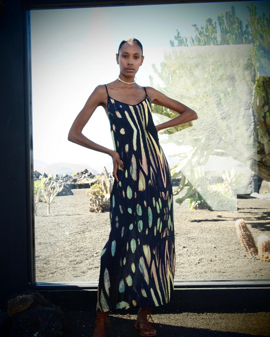 Selene Dress by Mona Swims / Obsidian Print