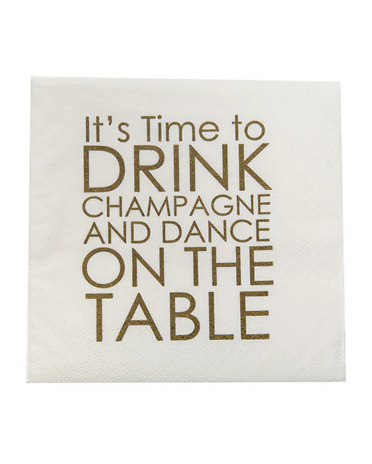 Drink Champagne and Dance Cocktail Napkin by Mary Phillips Designs