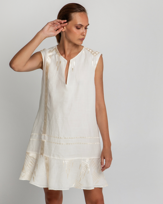 Open Back Feather Dress by Greek Archaic Kori / Natural-Champs