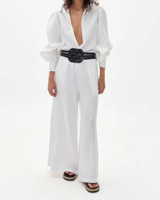 Cape Linen Pants by Lanhtropy / White