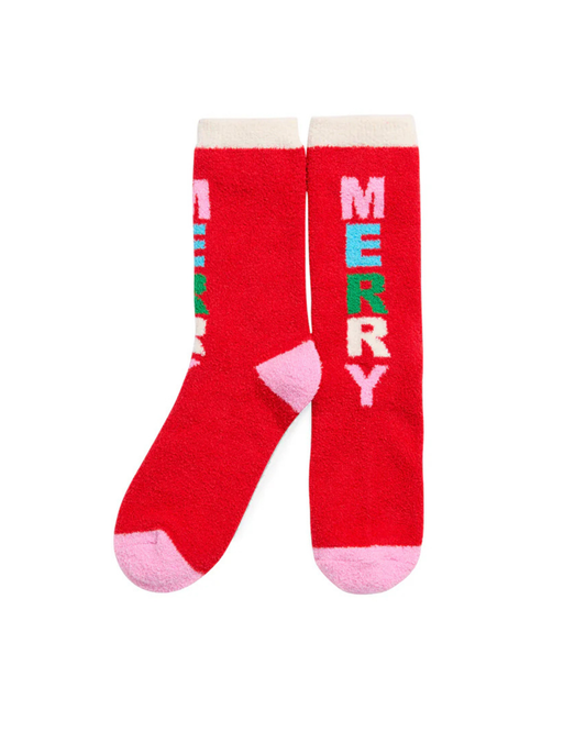 Red Merry Tall Socks by Shiraleah