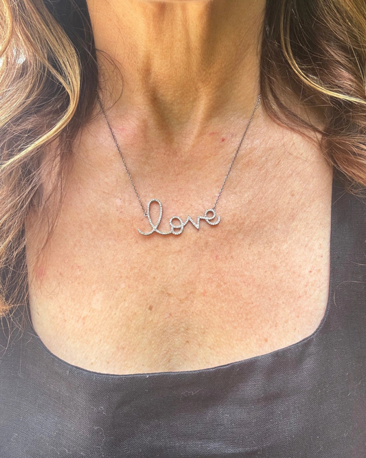 Love Script Necklace by Ilissia Michele Jewelry