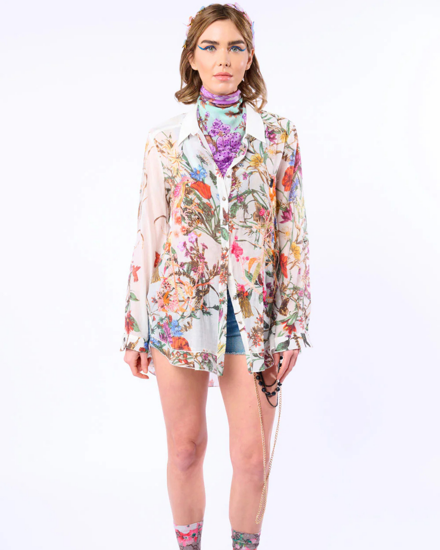 Lilia Embroidered Shirt by Aratta