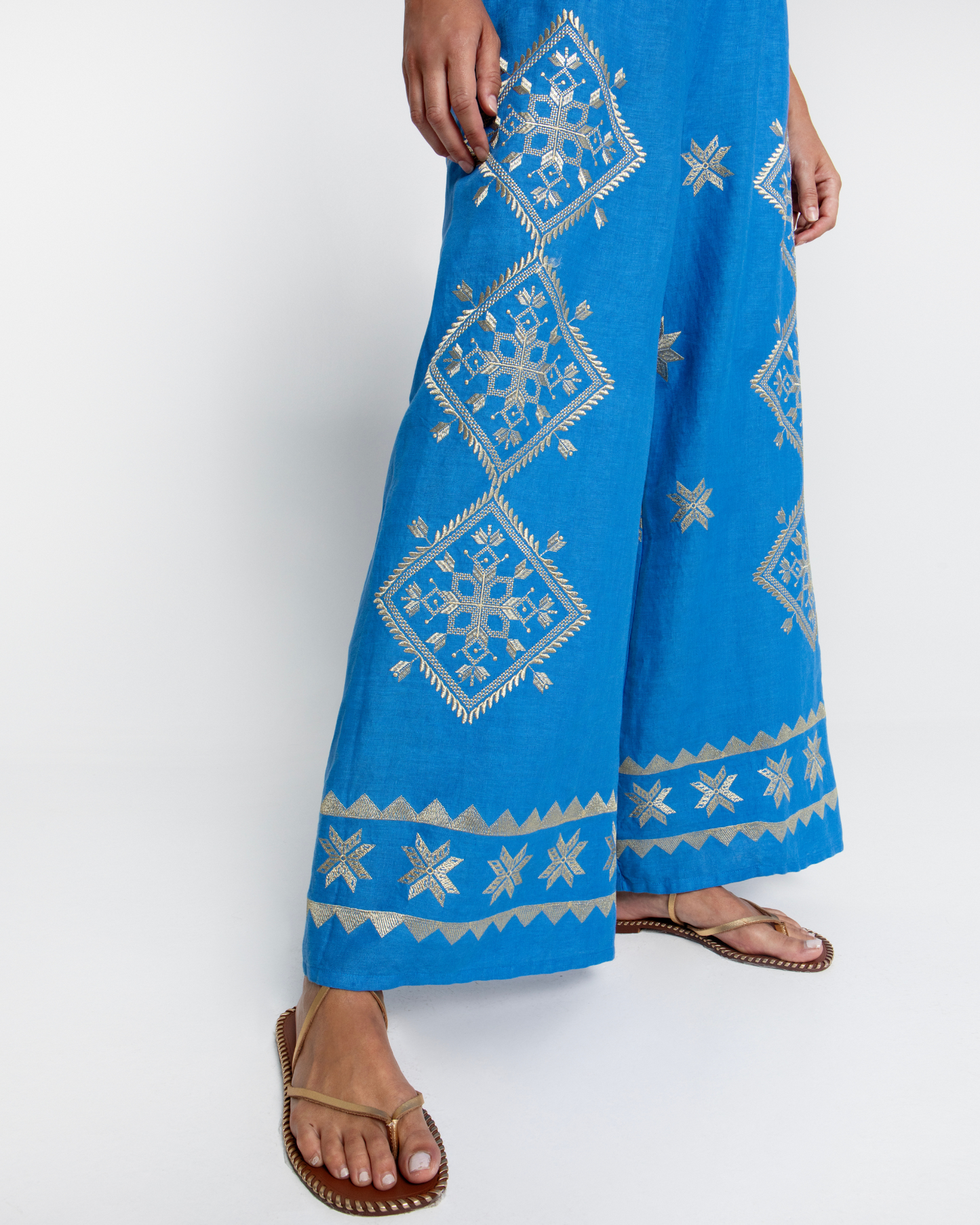 Lefkada Pant by Greek Archaic Kori / Blue Raf-Gold