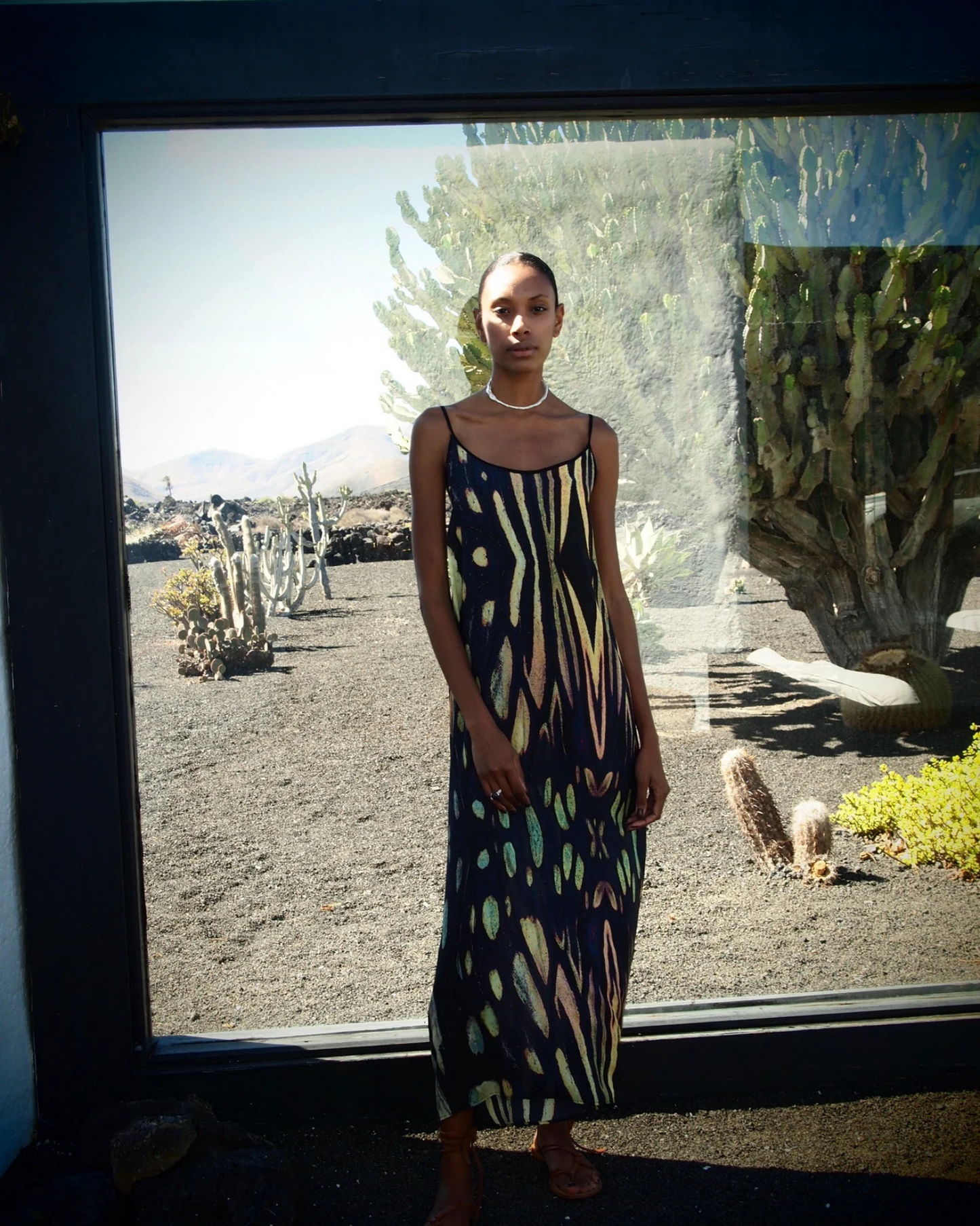 Selene Dress by Mona Swims / Obsidian Print