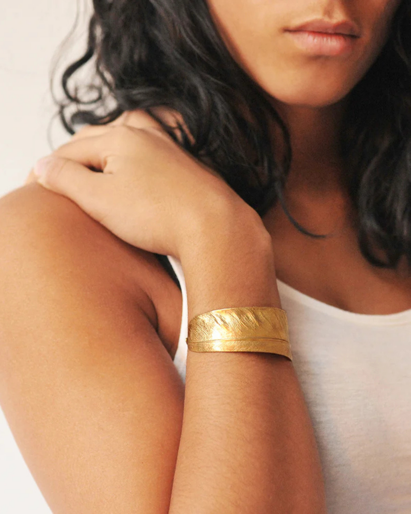 Feather Cuff Bracelet by We Dream In Colour / Gold