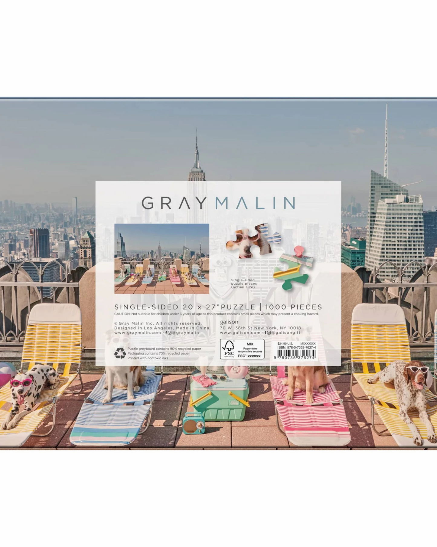 Dogs NYC 1000 Puzzle by Gray Malin