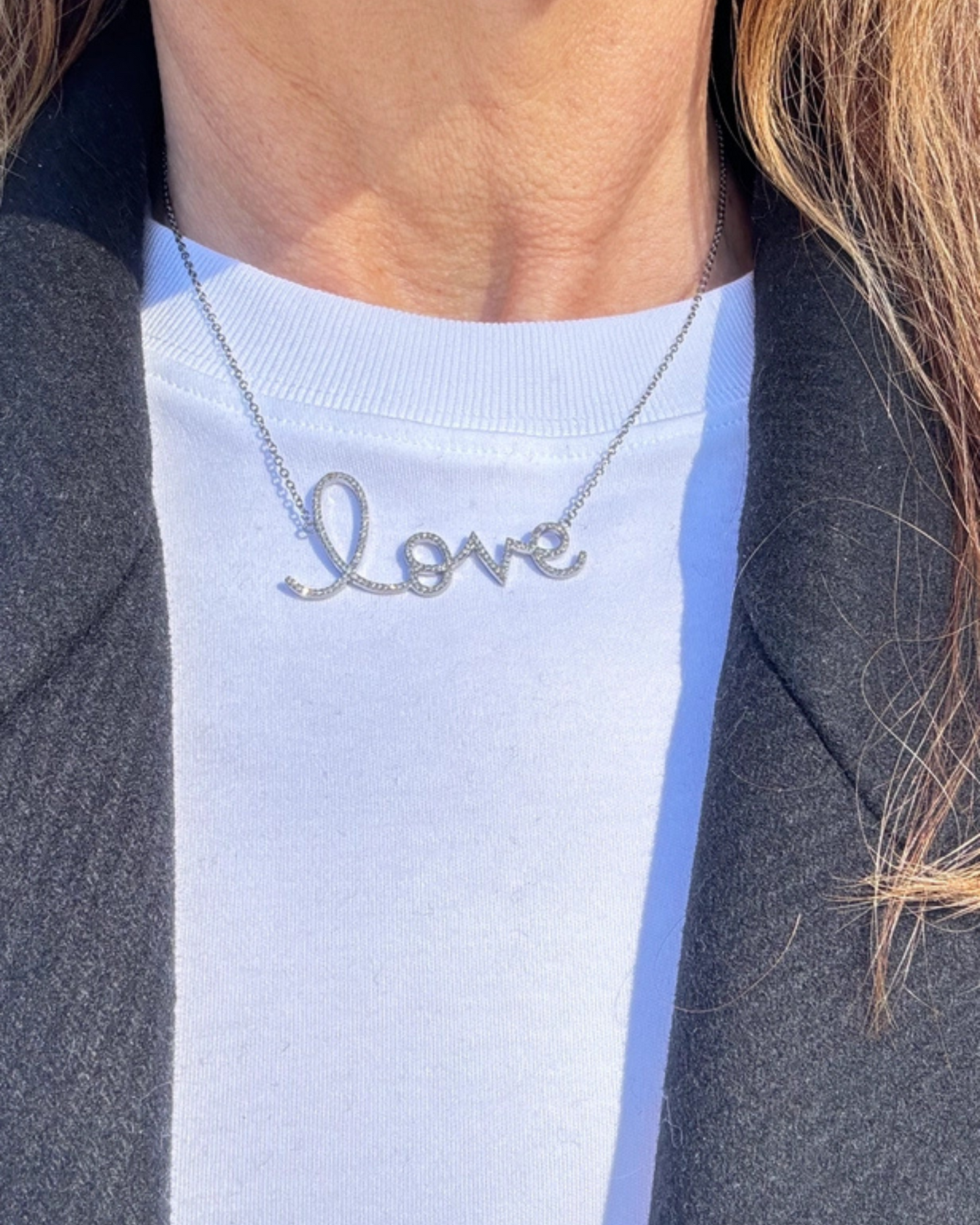 Love Script Necklace by Ilissia Michele Jewelry