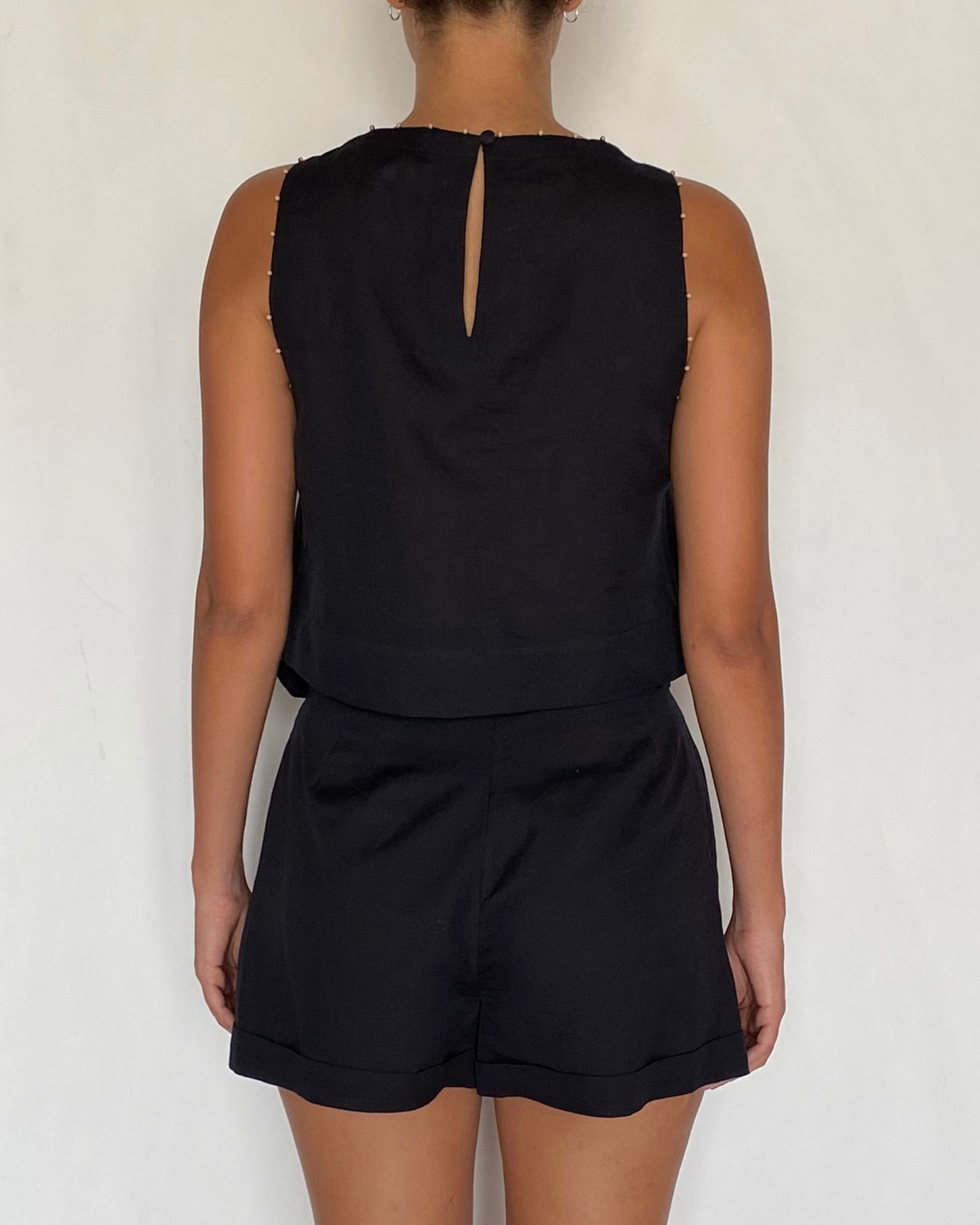 Button Detail Crop Top by Hemant & Nandita