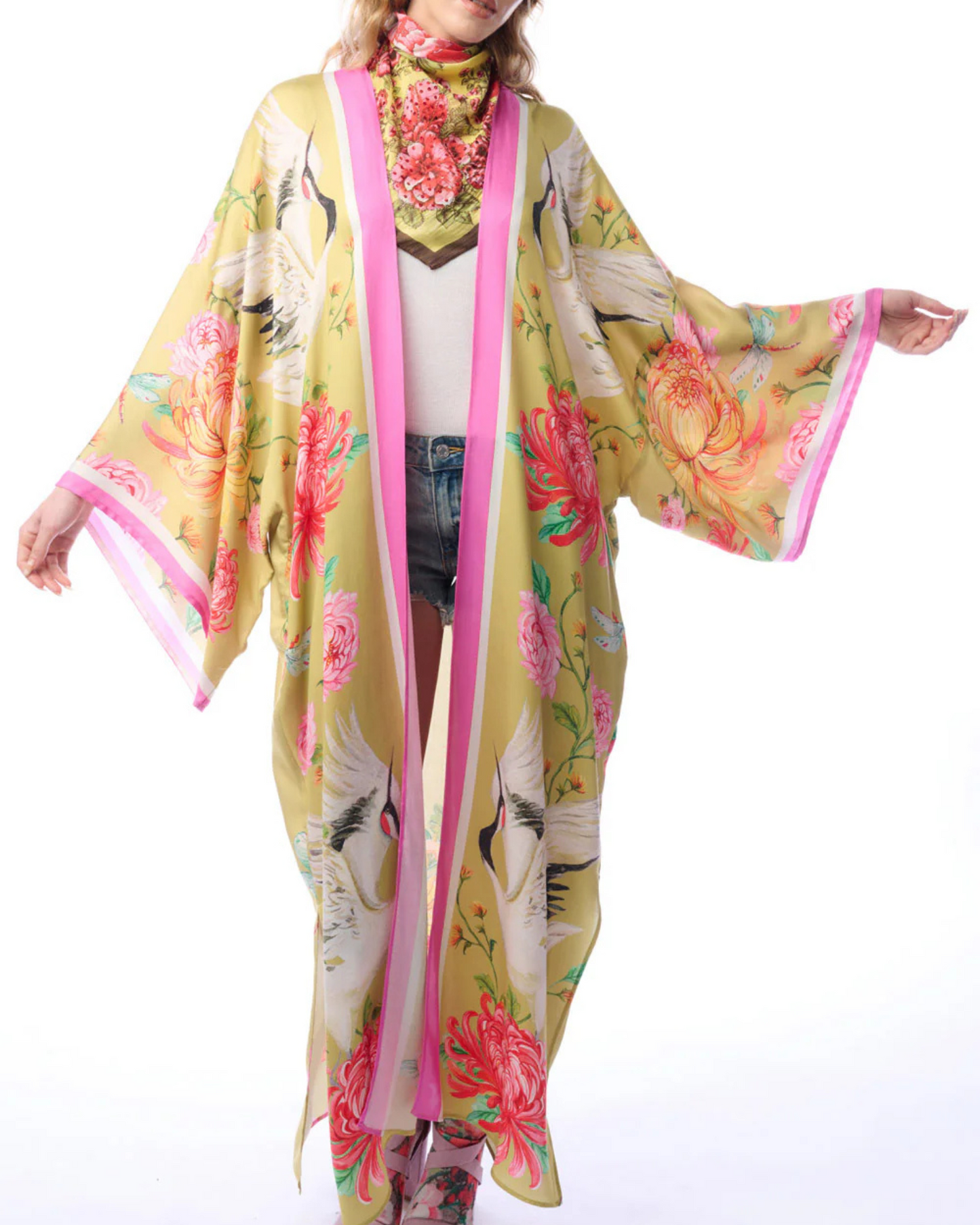 Legand Crane Kimono by Aratta