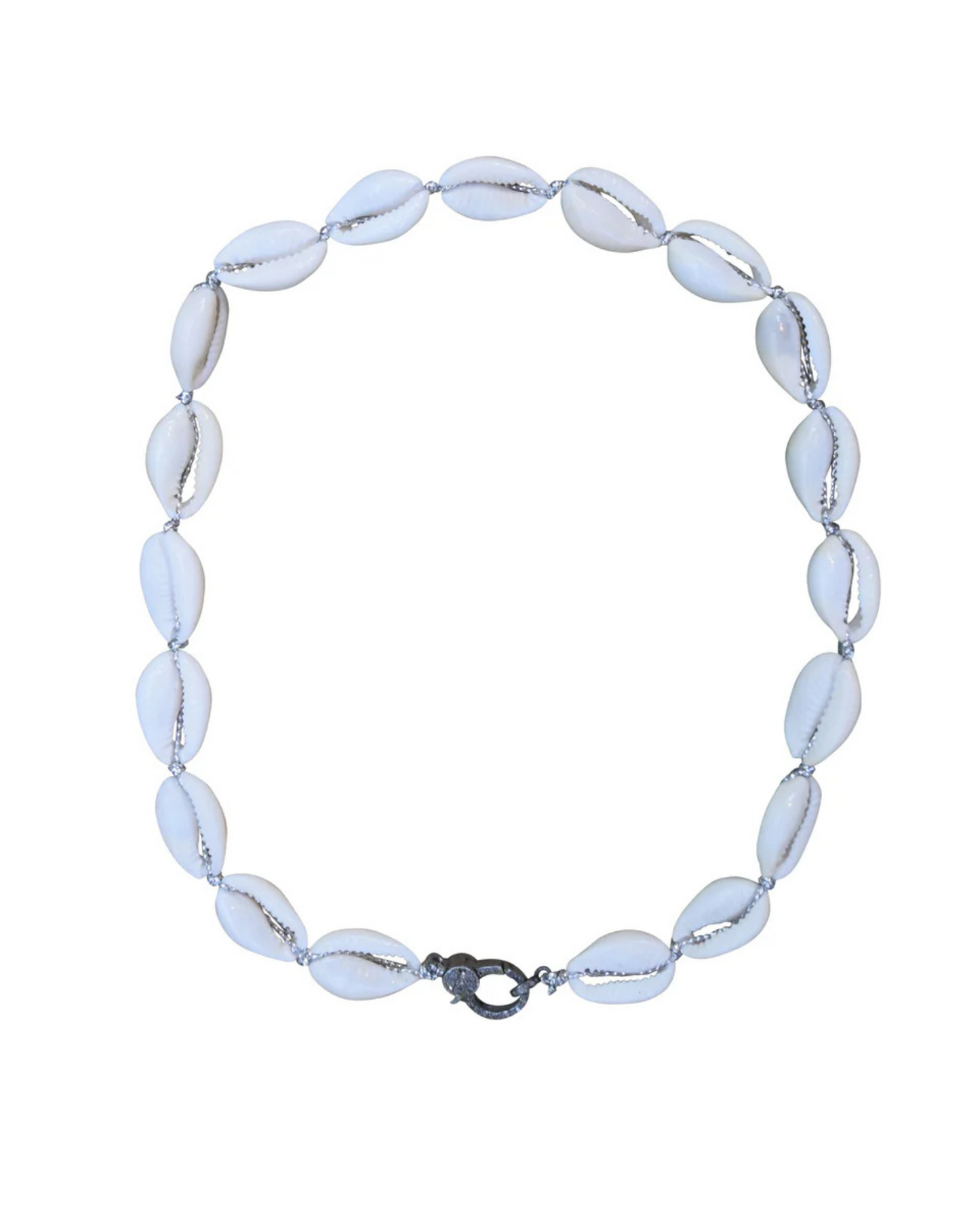 Silver Cowrie Shell Necklace by S. Carter Designs