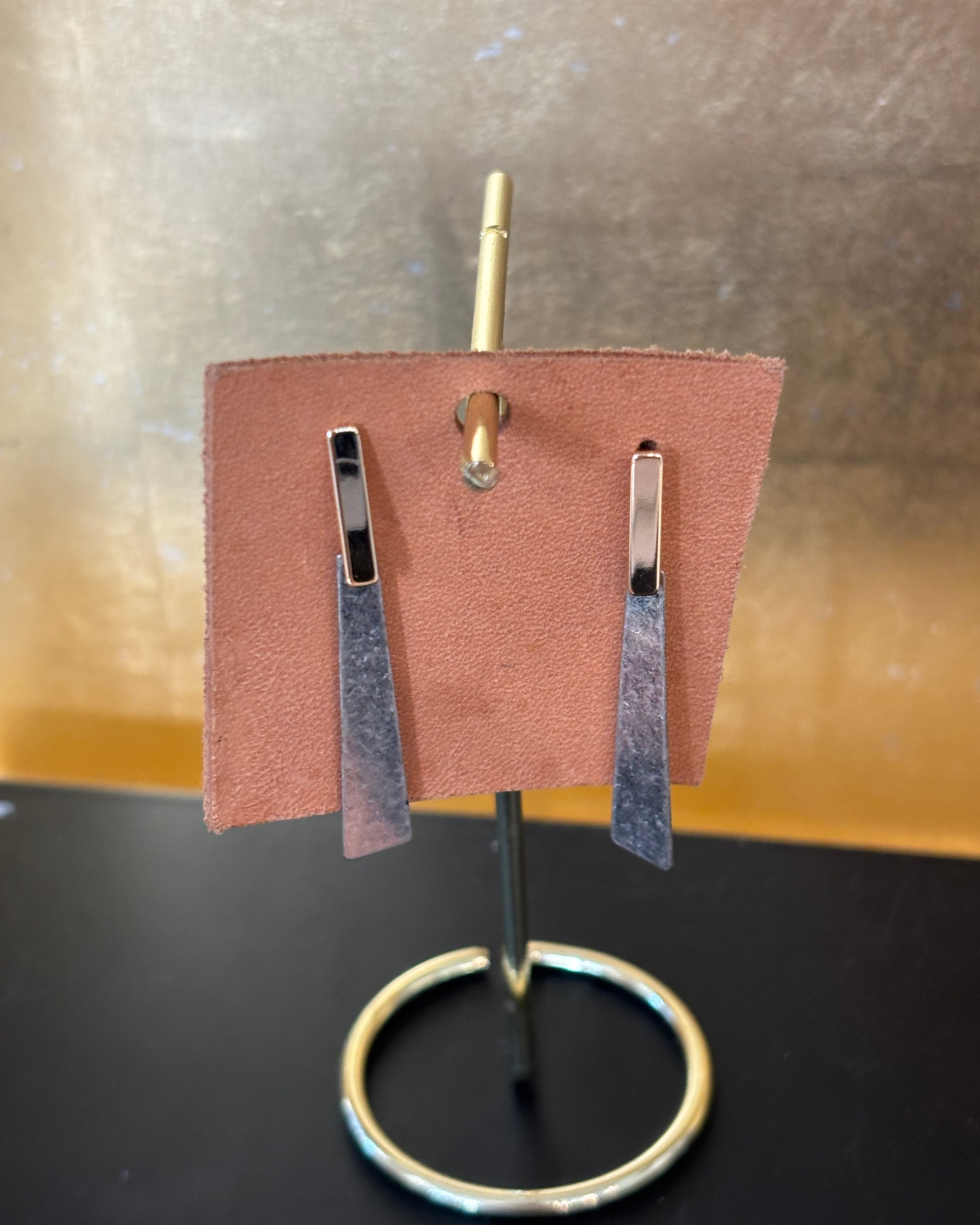 Gold & Silver Drop Earrings by Merry Beth Myrick