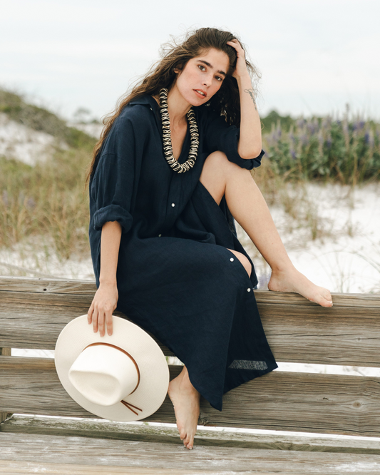 Florence Shirtdress in Navy