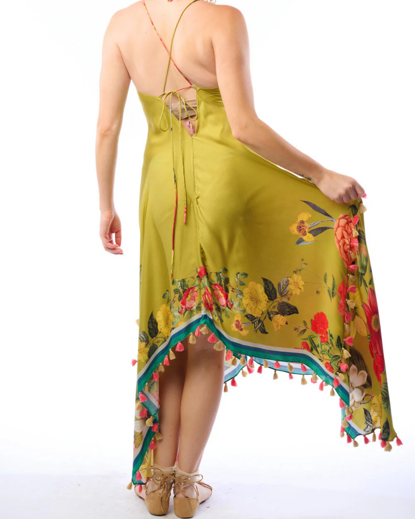 French Riviera Maxi Dress by Aratta / Olive Floral