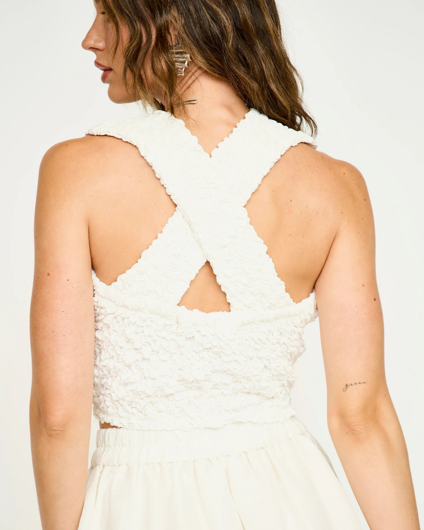Lucia Smocked by Mirth / White