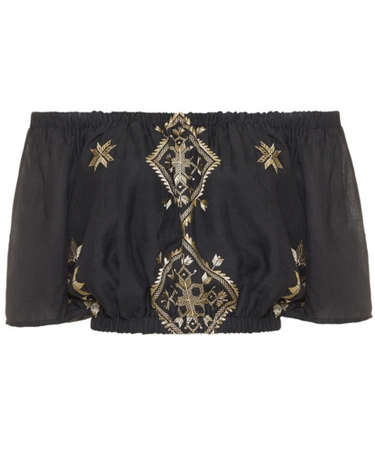 Lefkada Strapless Top by Greek Archaic Kori / Black-Gold