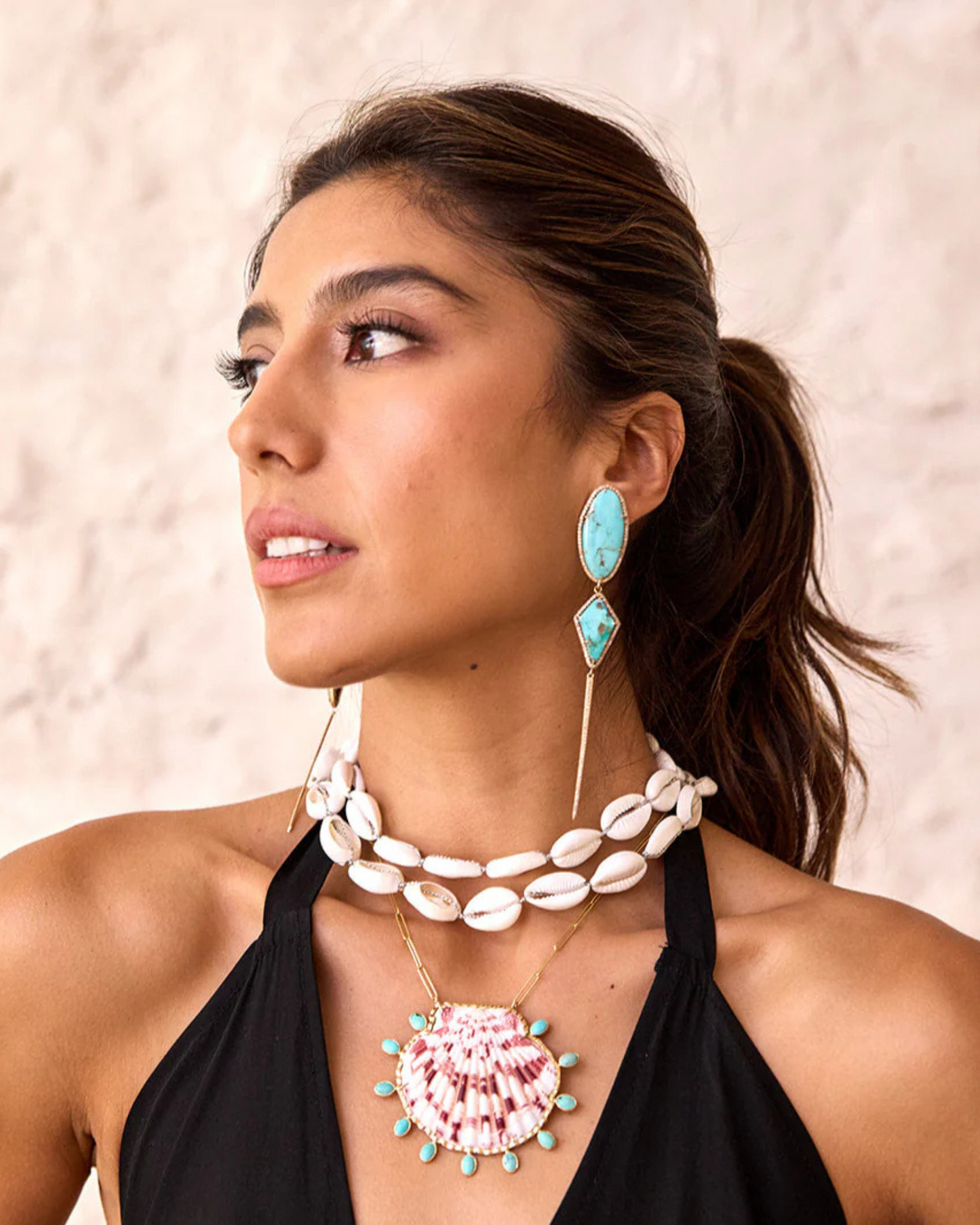 Silver Cowrie Shell Necklace by S. Carter Designs