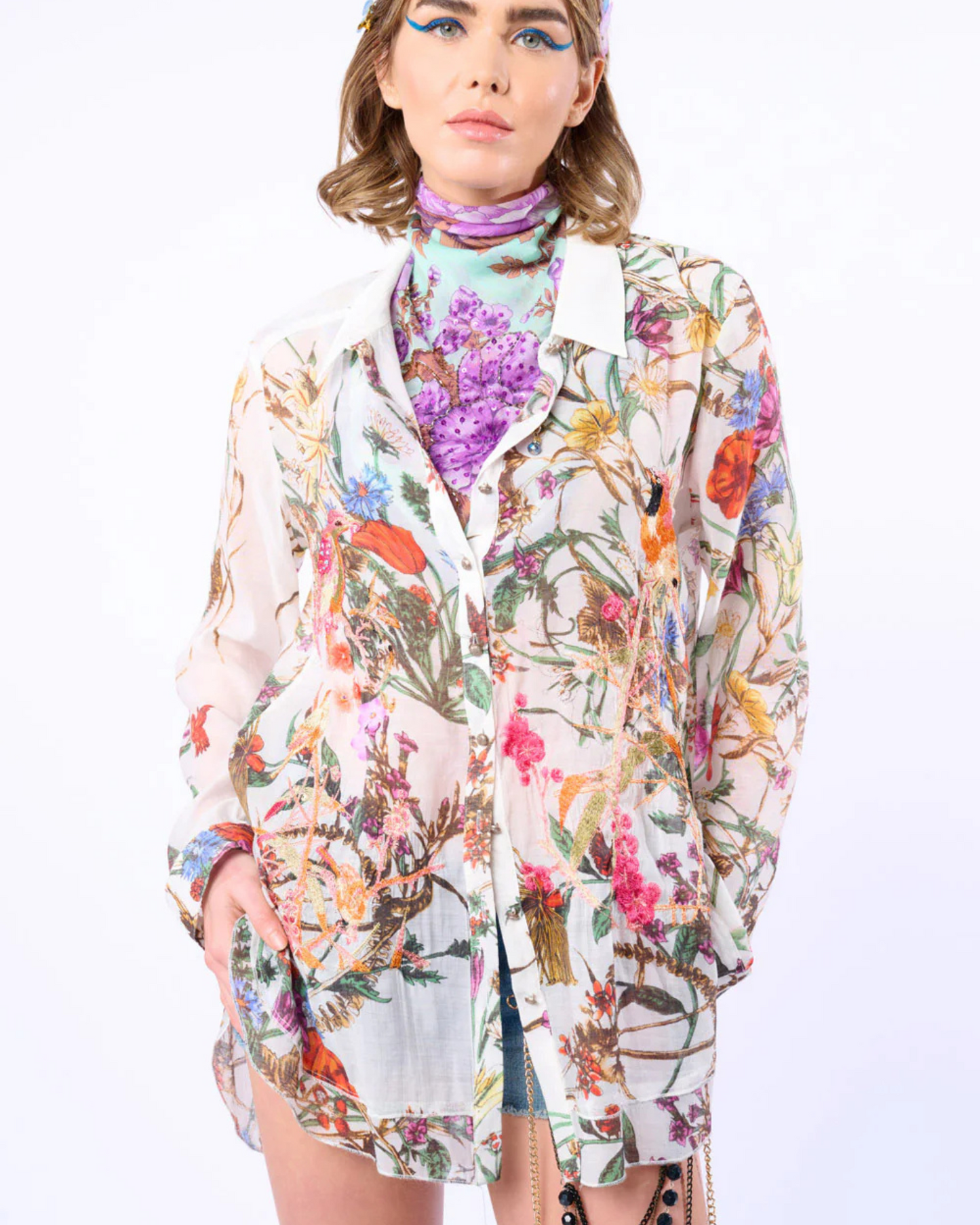 Lilia Embroidered Shirt by Aratta