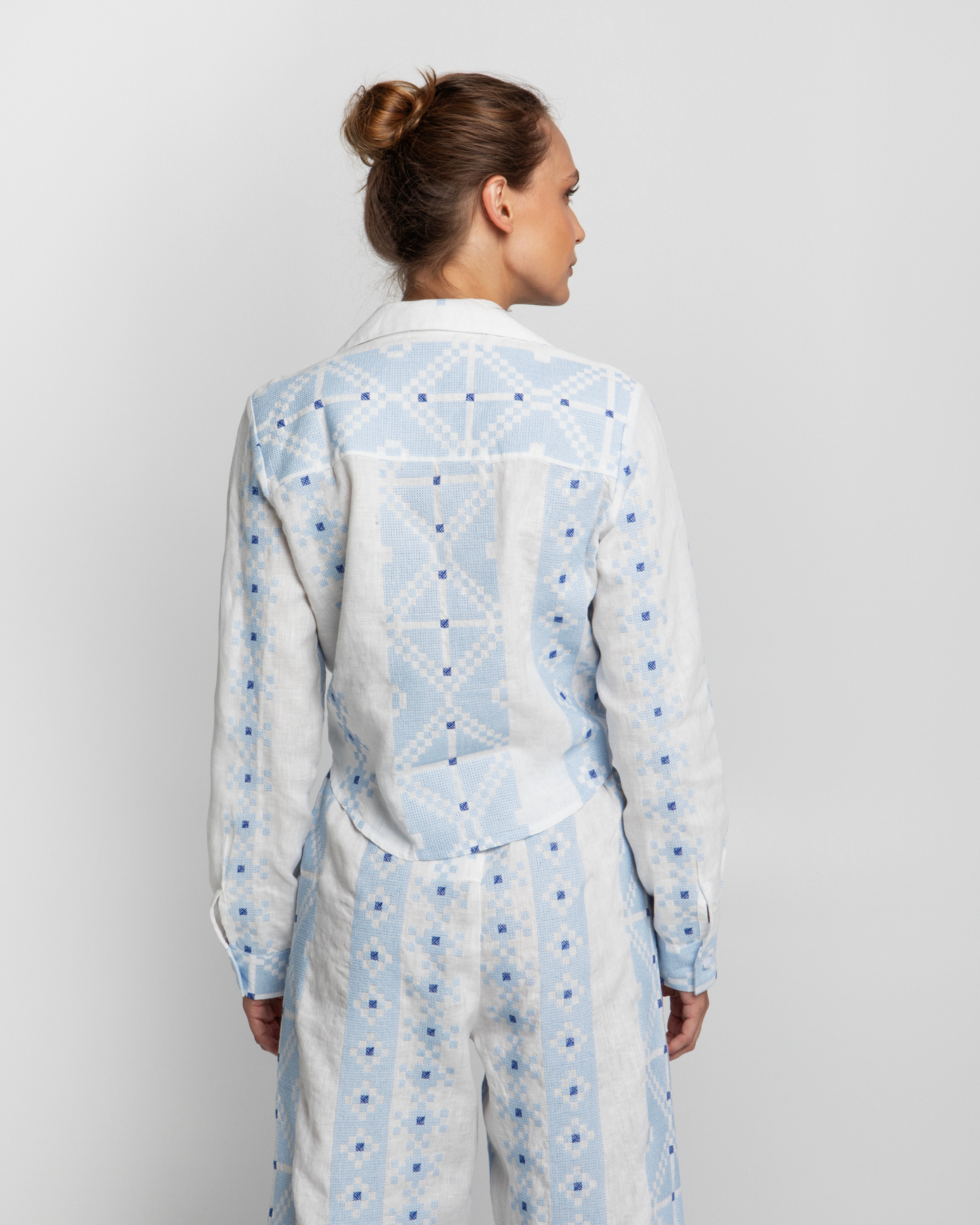 Top Pixel Wrap by Greek Archaic Kori / White-Ciel Royal