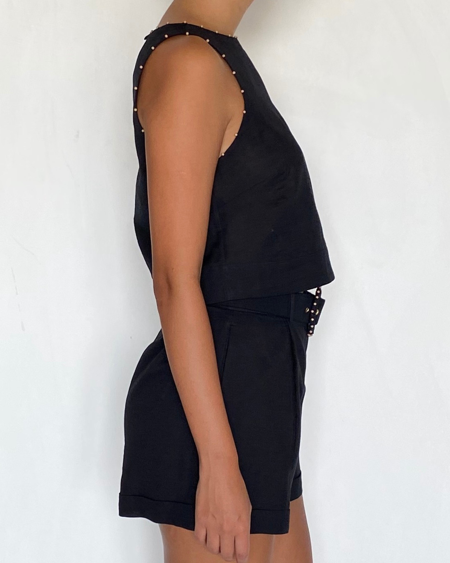 Button Detail Crop Top by Hemant & Nandita