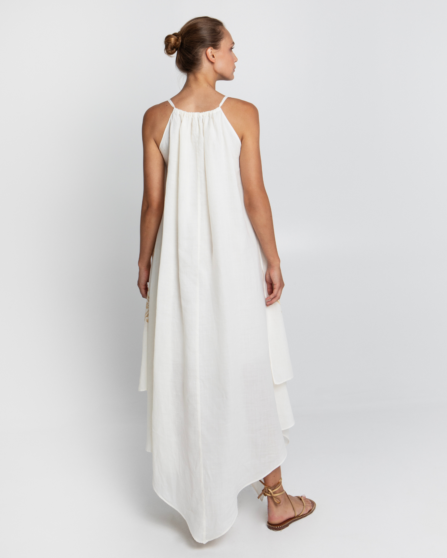 Lefkada Asym Dress by Greek Archaic Kori / Natural-Gold