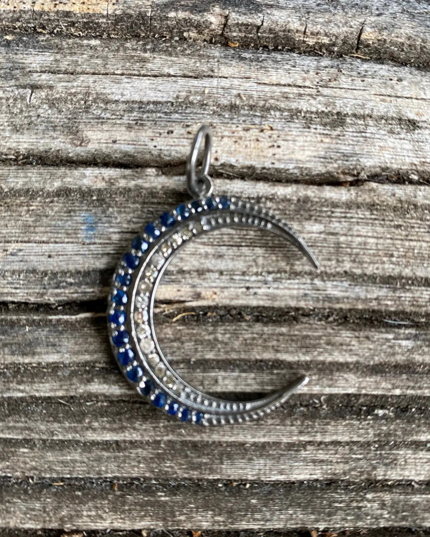 Crescent Moon Pave Pendant by Ilissa Michele Jewelry