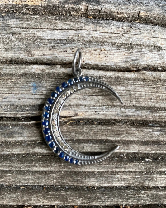 Crescent Moon Pave Pendant by Ilissa Michele Jewelry