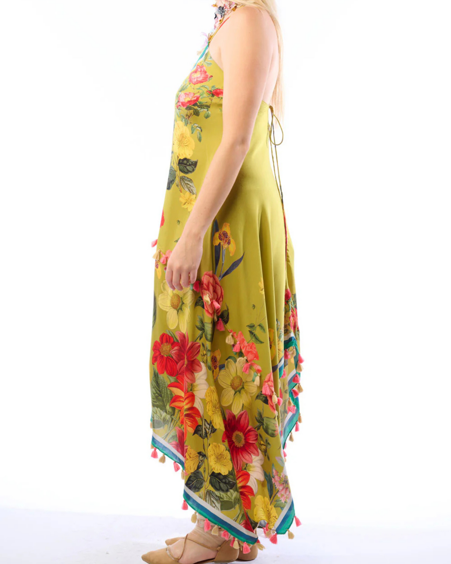 French Riviera Maxi Dress by Aratta / Olive Floral