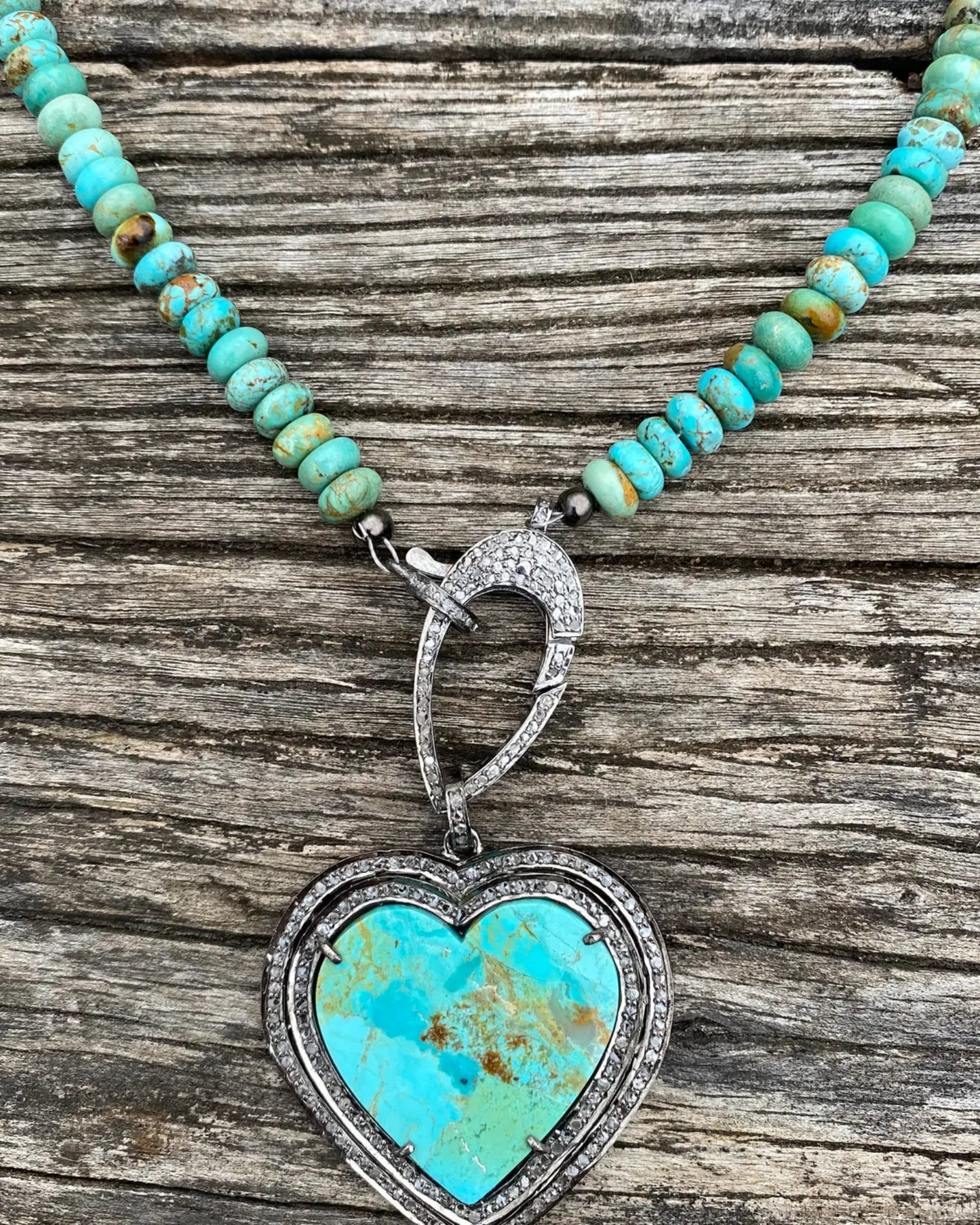 Turquoise Beaded Necklace by Ilissa Michele Jewelry / Silver