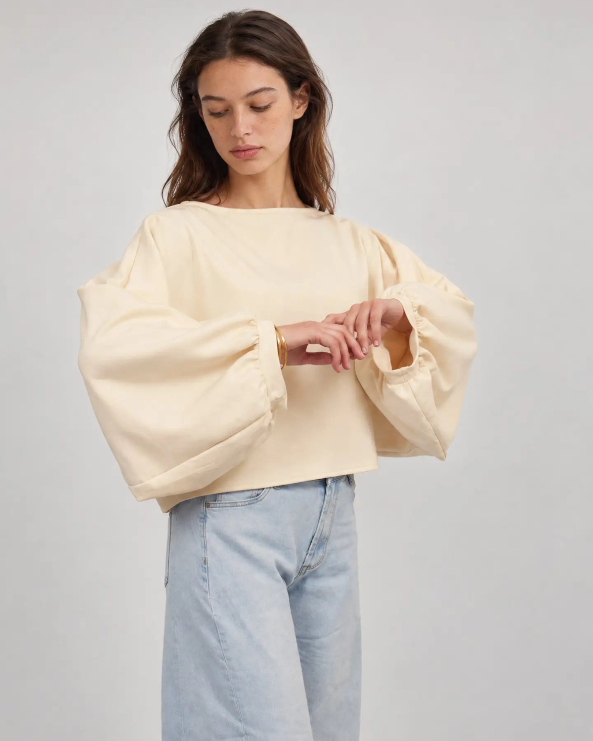 Fluid Tunic with Puff Sleeves