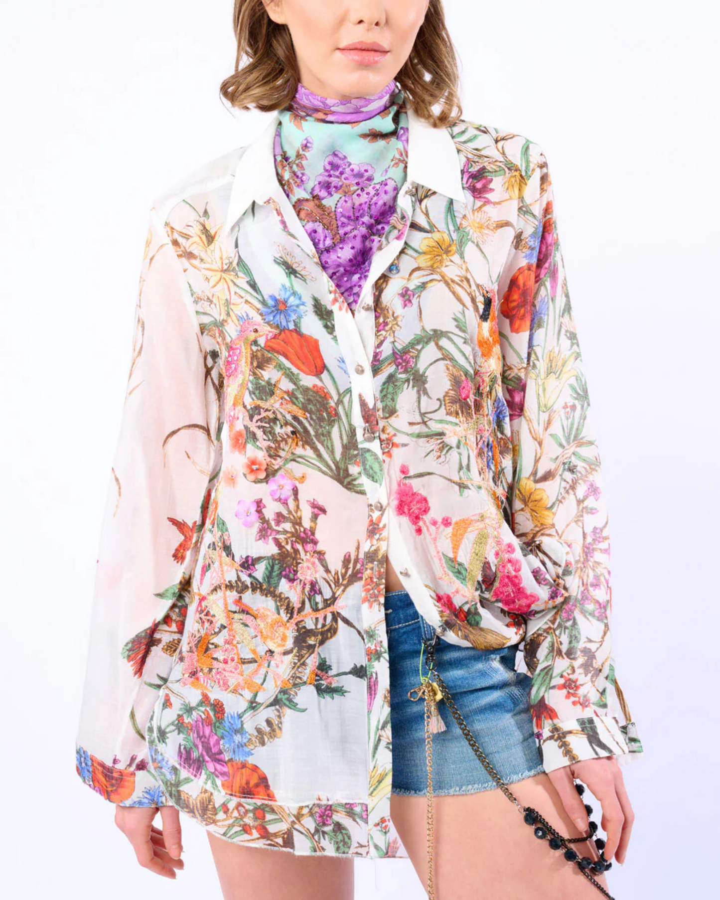Lilia Embroidered Shirt by Aratta